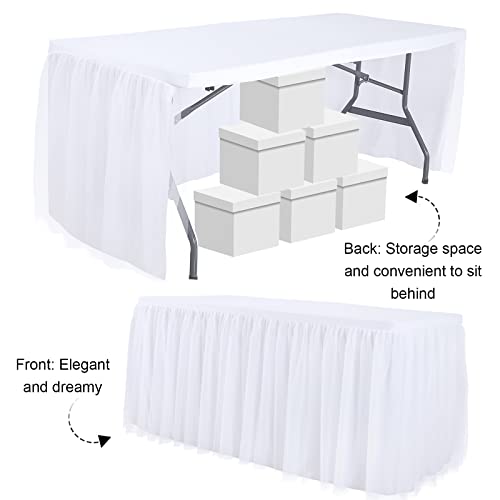 HBBMAGIC Gonna da Tavolo in Tulle Bianco per