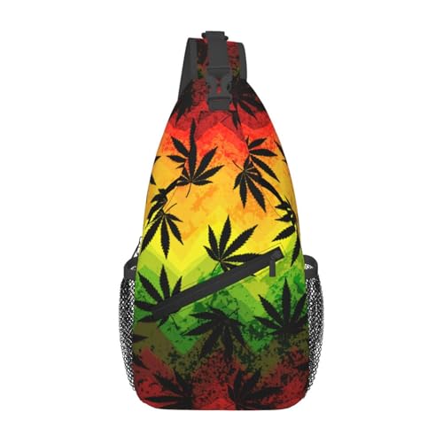 Kirteh Marijuana Leaves Sling Bag for Men & Women