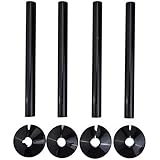4PCS Radiator Pipe Hole Covers,Durable Plastic Collars & Sleeves,Radiator Pipe Covers,Silicone Collars,Black PVC Plastic 300mm x 15mm,for Finishing and Protecting Exposed Pipe Holes