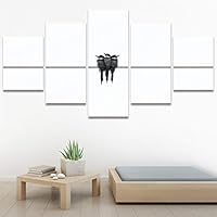 SIGNWIN 5 Panel Canvas Wall Art Birds Farmhouse/Country Group Group Multicolor Photography Realism Relax/Calm Warm for Home Decorations Ready to Hang - 60