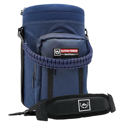 Image of NATURE PIONEOR Neoprene Insulated Water Bottle Holder with Shoulder Strap for Half Gallon 64OZ / One Gallon 128OZ Sports Water Jugs Bottles, Carrier /Pouch Sleeve for Outdoor Camping, Hiking, Fishing