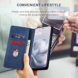 Jasonyu Etui do Motorola Edge 70 Fusion Skórzane etui ochronne Kabura Magnetyczne przegródki na karty Funkcja stojaka Portfel Skórzany pokrowiec ochronny (niebieski)