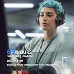 Uliptz Wireless Bluetooth Headphones, 65H Playtime, 6 EQ Sound Modes, HiFi Stereo Over Ear Headphones with Microphone, Foldable Lightweight Bluetooth 5.3 Headphones for Travel/Office/Cellphone/PC - Image 3