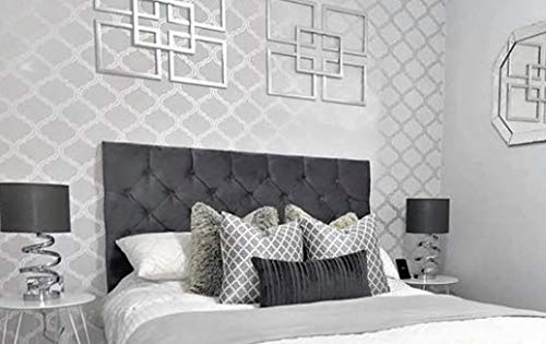 Spring Well, Alton Headboard in Plush velvet, 26''/20'' Buttons, Many colours (4ft-30'' Height, Steel)
