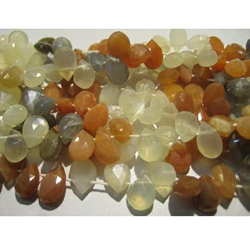 Multi Moonstone Pear Beads facettées, pierres fines d'exception 10x7mm - 2