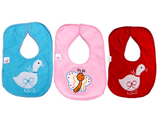 Image of Waterproof Animal Print Baby Bibs with Self Sticking Tape for 0-12 Months 3PK