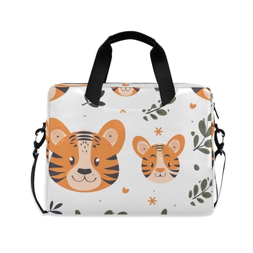 Maletín para portátil con diseño de tigre y hojas, 13-15.6 pulg miniatura 1