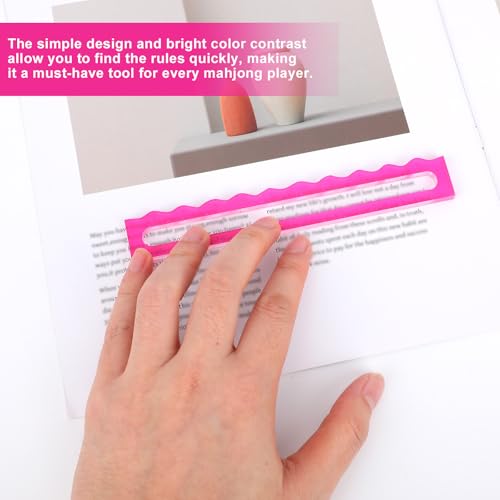 4 piezas Mah Jongg lector reglas acrílico rosa miniatura 3
