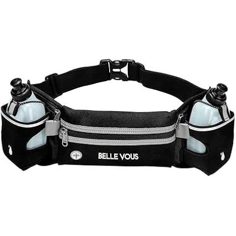 BELLE VOUS Adjustable Running Belt with Bottles Cover