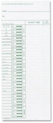 Acroprint 09-6103-080 Time Card for ATT310 Time Recorder, Pack of 200 Time Clock