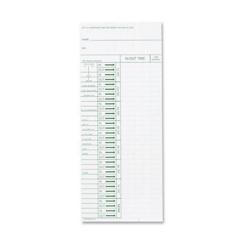 Acroprint Time Recorder Co. Time Cards And Time Clock Accessories (Acp096103080) #TOP15