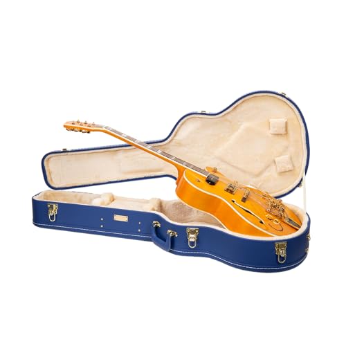 Crossrock Guitar Case for 16' Archtop/Hollow Body/Jazz Electric Guitars - Fits Gretsch Electromatic, Ibanez, Epiphone, Gibson ES Series -Vibrant Blue (CRW520JA16VB)