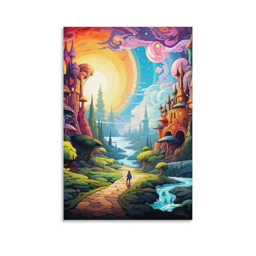 Affiche pays des merveilles décoration murale chambre 50x75cm