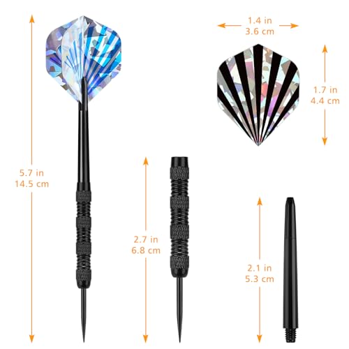 Image of Accmor Metal Tip Darts, Steel Tip Darts, 14 Grams Professional Metal Darts, Darts Metal Tip Set, Metal Darts for Dartboard