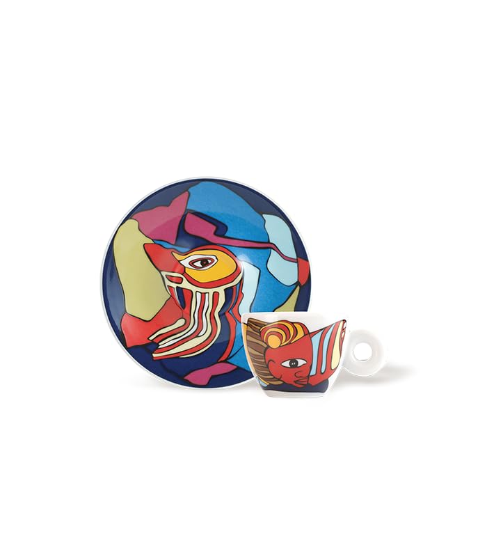 illy Art Collection 25786 Biennale Tassen 2026, 4 nummerierte und signierte Espressotassen Maher, Werewere, Petersen und Rahman