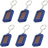 MODOAO Solar Mini LED Light A Pack of 6 Portable flashlights，Keychain Bright Flashlight mini Lighting Suitable for Home and Outdoor us (Blue)