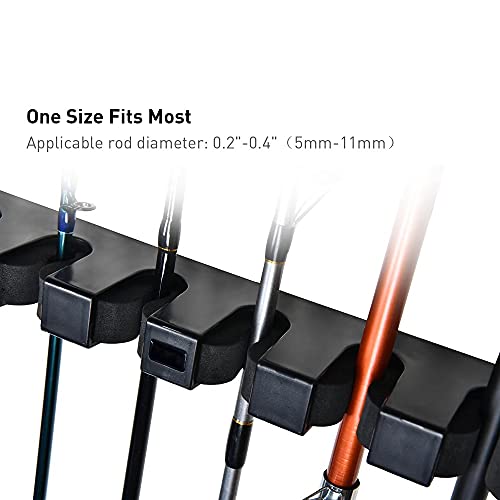 JHYS Tragbare Angelausrüstung, vertikaler Angelrutenhalter mit 6 Ruten, Angelrutenhalter aus ABS-Kunststoff mit festem… – Bild 4