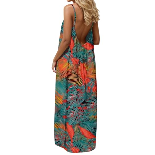 Image of HTHLVMD Backless Cami Dress Summer Dresses for Women 2026 Spaghetti Strap Dresses Womens Solid Color Backless Cami Dress