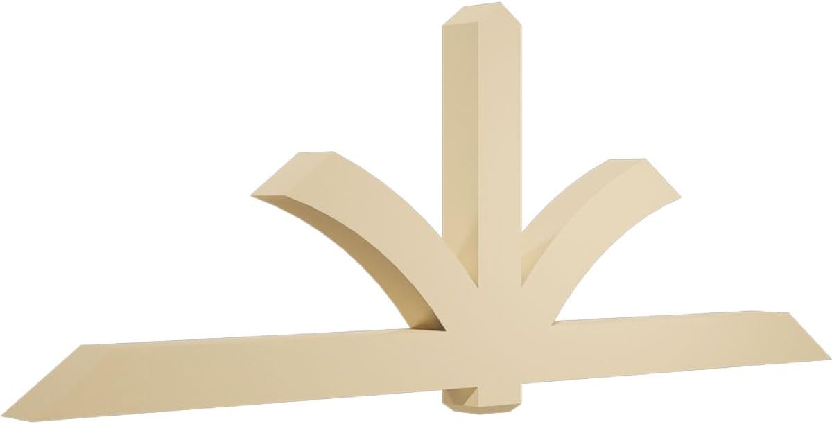 108"W x 40 1/2"H x 6"D x 6"F, 9/12 Pitch, Redmond Signature Urethane Gable Bracket, Primed Tan