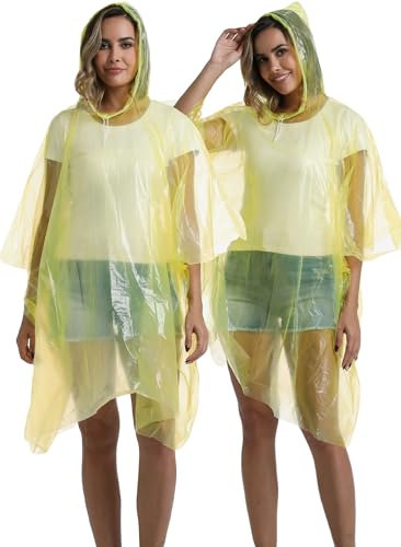 Image of 4 /6 /12 Pack Disposable Rain Ponchos for Adults - Emergency Rain Poncho for Camping Hiking Travelling