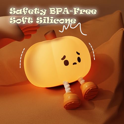 Lámpara de noche recargable de silicona TriPro Calabaza miniatura 6
