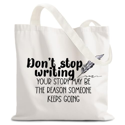 URLLUAE Writer Gifts Tote Bag, Inspirational Canvas Bag