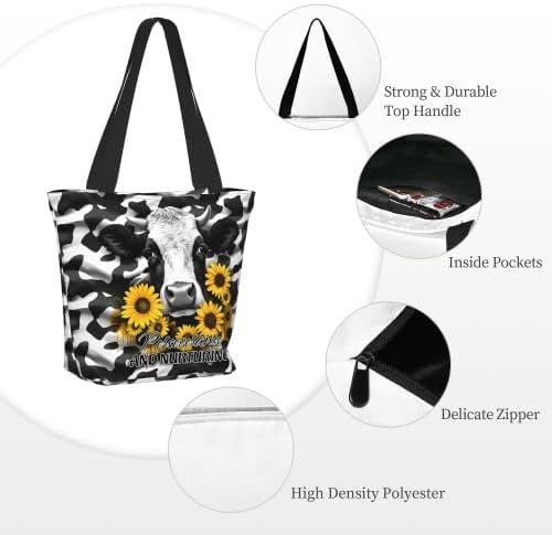 Miniatura 4 de Tiger King Print Canvas Tote Bolsa de comestibles Bolsos con estampado de tigre Bolsas de hombro