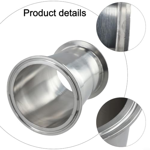 Reductor tri abrazadera 3" a 3.5" en acero 304 para tuberías sanitarias de bebidas 7