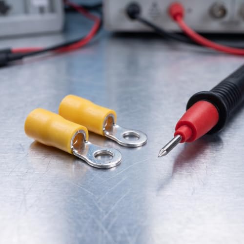 Conectores de cable de anillo amarillos Operitacx surtido de 100 terminales aislados para crimpar 5