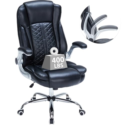 400lbs Executive Office Chair with Flip-Up Armrests, Big and...