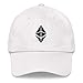 Hogue WS LLC Ethereum Logo Hat (Embroidered Dad Cap) ETH Crypto HODL White