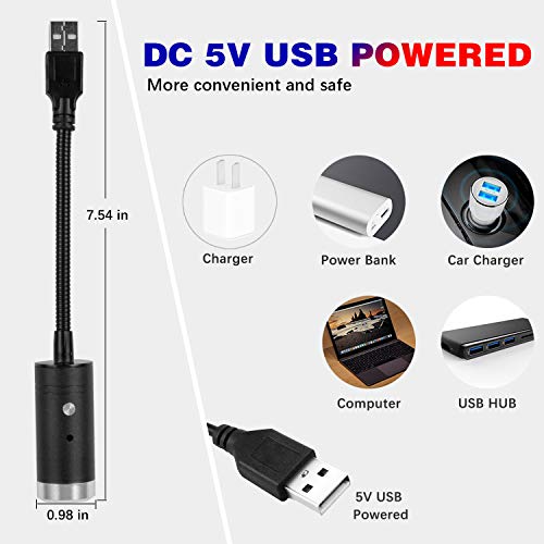 Usb Star Projector Night Light, 3 Colors, 9 Lighting Modes Include Music Control And Auto Roating, Aevdor Adjustable Romantic Car Roof Interior Lights Decor For Car Bedroom Party Ceiling (Red&Blue) #TOP5