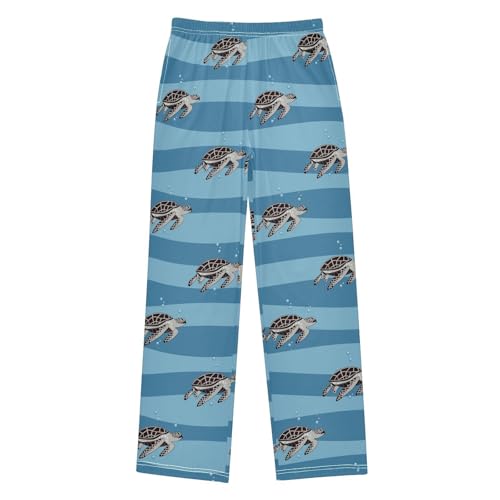 Boys' Pants Turtles Bubbles Dark Light Blue Long Bottoms Jogger Pants Elastic Waist Trousers with Pockets S-XL
