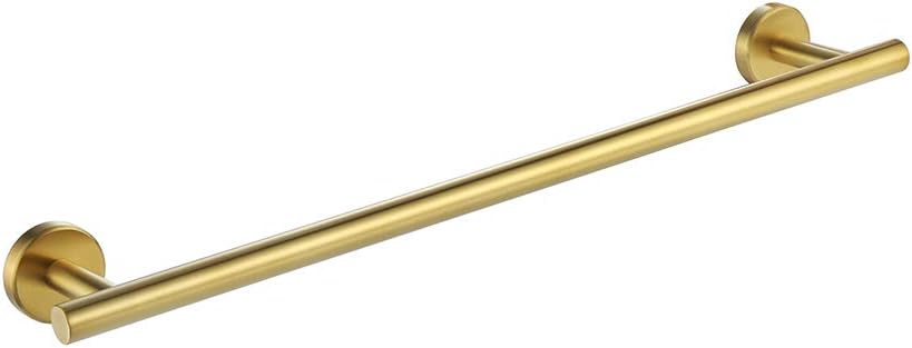 JQK Bath Towel Bar Brushed Gold, 18 Inch Stainless Steel Towel Rack Bathroom, Towel Holder Wall Mount, Total Length 20.47 Inch TB110L18-BG: Home & Kitchen