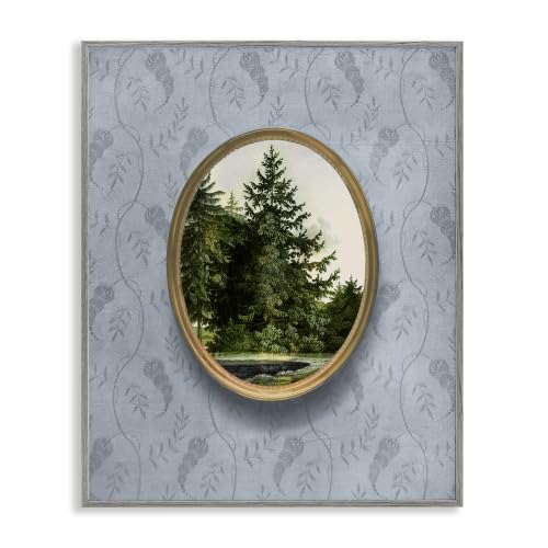 'Vintage Woodland Tree View Border'| Framed Giclee Art