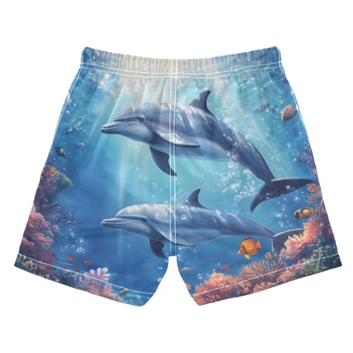 susiyo Boys Swim Trunks Dolphins Ocean Toddler Swim Shorts Quick Dry Beach Board Shorts Little Boy Bathing Suits Swimwear2