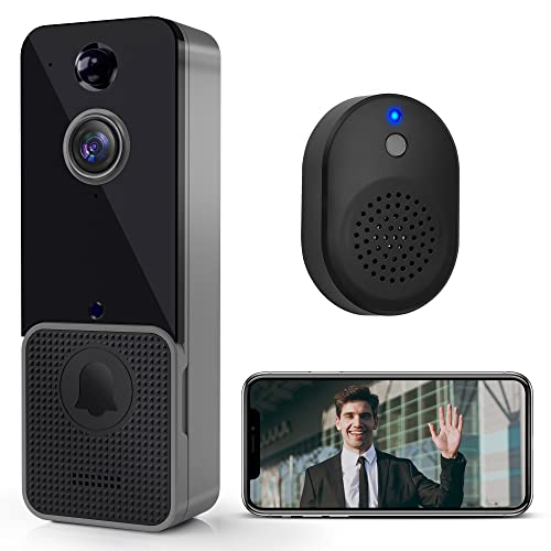 JOCIRUS Doorbell Camera Wireless w/Chime - WiFi Video Doorbell w/PIR Human Detection and App Alerts - 2-Way Audio, HD Night Vision, Cloud Storage - Smart Battery Powered Door Bell for Home JOCIRUS Doorbell Camera Wireless w/Chime - WiFi Video Doorbell w/PIR Human Detection and App Alerts - 2-Way Audio, HD Night Vision, Cloud Storage - Smart Battery Powered Door Bell for Home