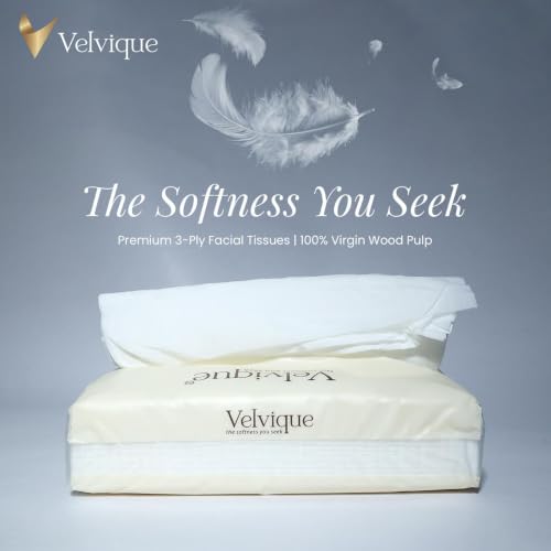 Image of Premium 2-Ply Facial Tissues, 100% Virgin Wood Pulp Pack of 10, 1000 pulls