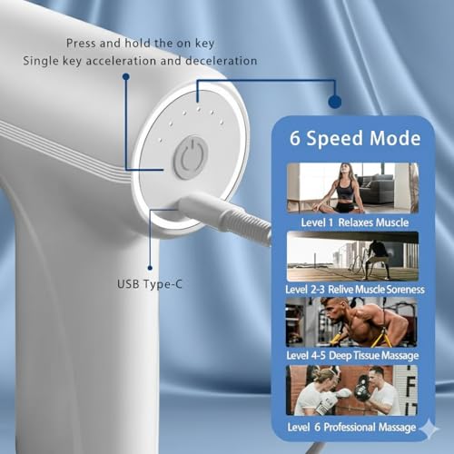 Image of Massage Gun Body Massager for Pain Relief Mini Machine, Handheld, Battery Powered Deep Tissue Muscle 4 Specialized Heads Back, Leg, Neck, Shoulder, Foot, Full Body Men & Women - Multicolor