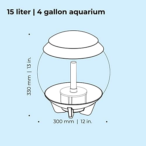Halo 15 Aquarium With Mcr Light - 4 Gallon, White #TOP3