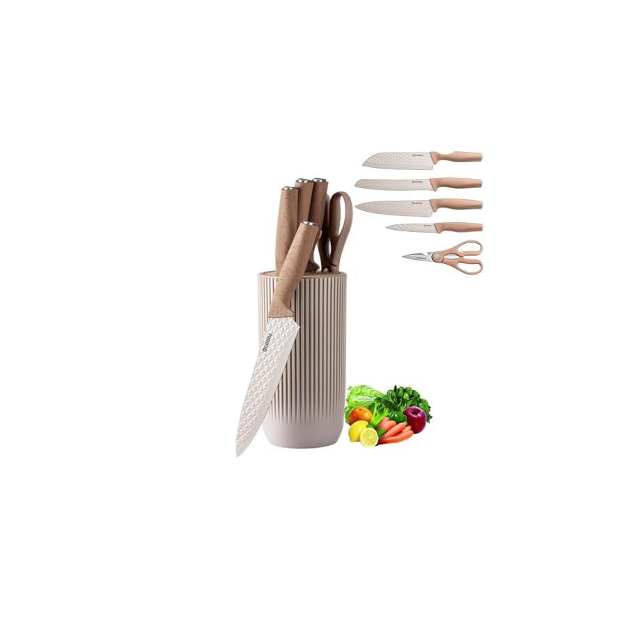 Knife-Set-6-Pieces-Kitchen-Knife-Set-for-ChefWooden-Coating-Knife-Set-Stainless-Steel-Non-stick-Non-slip-Super-Sharp-Blade-Chef-Knife-Set-with-Block-Suitable-for-GiftKhaki Knife Set, 6-Pieces Kitchen Knife Set for Chef,Wooden Coating Knife Set, Stainless Steel Non-stick Non-slip Super Sharp Blade Chef Knife Set with Block Suitable for Gift(Khaki)