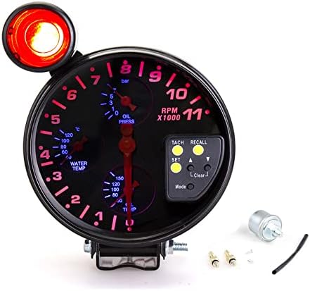 3.75" Tachometer Gauge For 12V Cars & Motorcycles – 0-8000 RPM, Fits 1-8 Cylinder Gas Engines