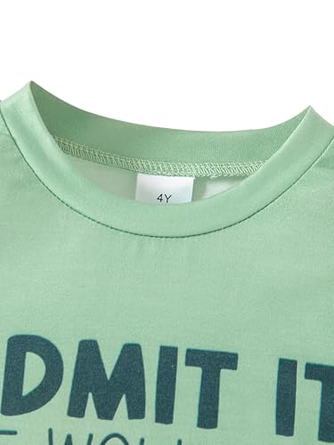 Image of Toddler Girl 2PC Summer Clothing Letter Graphic Print T-shirt Top and Jogger Pants Clothes Set