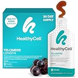 HealthyCell Telomere Length Supplement - Anti-Aging Telomere Lengthening Supplements with Phytonutrients & Vitamins for Cellular Health - AC-11, Astragalus & Resveratrol - 30 Gel Packs, Grape Flavored