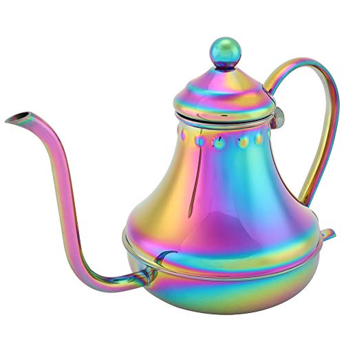 Manual Drip Coffee Maker Hand Brewed Coffee Kettle Stainless Steel Drip Filter Gooseneck Fine Mouth Pot Magic Color Coffee Pot