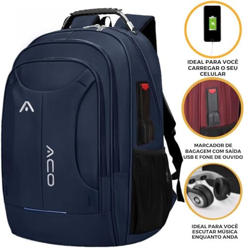 Mochila Bolsa Masculina Feminina Notebook Reforçada Anti Furto Semi Impermeável Escolar Faculdade Tr