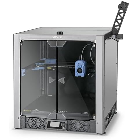 Sovol SV08 3D Printer and Sovol SV08 Metal and Tempered Glass Open Enclosure with Drag Chain & Filter Fan Cover
