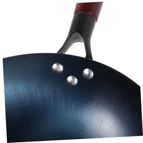 Wok de hierro antiadherente con mango para cocina miniatura 3