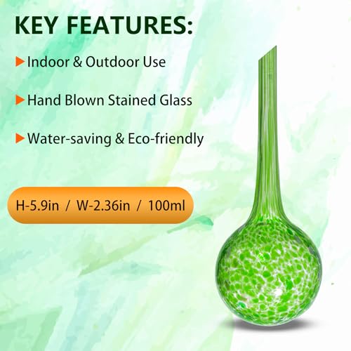 Galssmagic Plant Watering Globes Set of 6,Self Watering Bulbs for Indoor & Outdoor Plants,Colorful Glass Watering Bulbs for Everyday Use - Thumbnail 2
