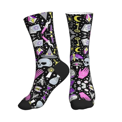 Respirable Calcetines Deporte Dibujo Bohemio De Bruja Mágica Calcetine Trabajo Unisex Calcetines Para Diario Trekking Trabajo 40Cm